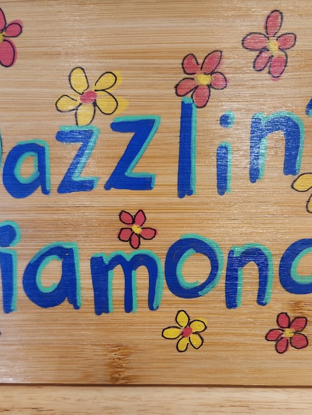 Bamboo Sign Dazzlin' Diamond Custom Order 10 X 7 Inch - Picture 3 of 4